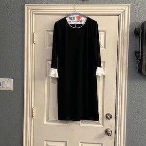 Karl Lagerfeld lined black dress ruffle sleeves 6